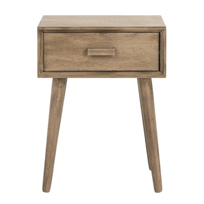 Table de chevet Modern Dayawati - Table d'appoint scandinave en bois de pin élégant avec rangement pour la chambre à coucher