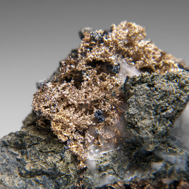 Silver On Calcite Crystal Cluster  Matrix From Bouismas Mine, Zagora, Morocco
