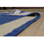 Blue Handwoven Wool Clover Grid Geometric Modern Contemporary Carpet Rug-952878256