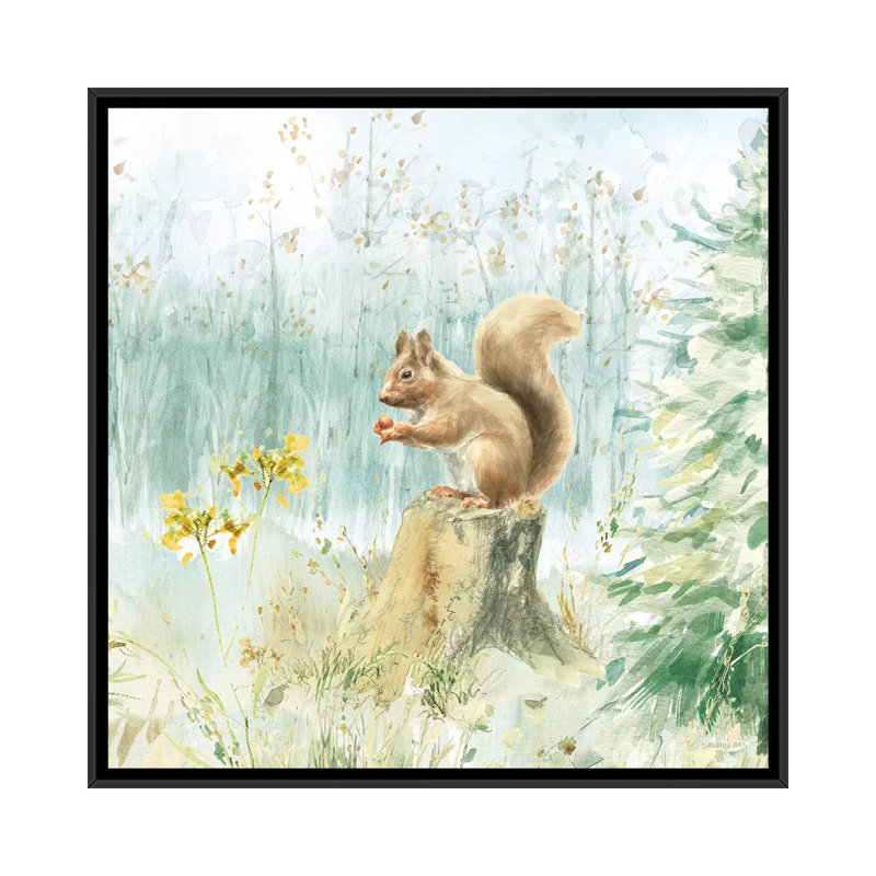 "Meadows Edge VI" par Danhui nai, reproduction d’art, H 37 po x l 37 po x P 1,5 po, Toile avec cadre noir, Pas de tapis