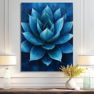 Étoile d'agave bleue - Impression sur métal de plantes succulentes