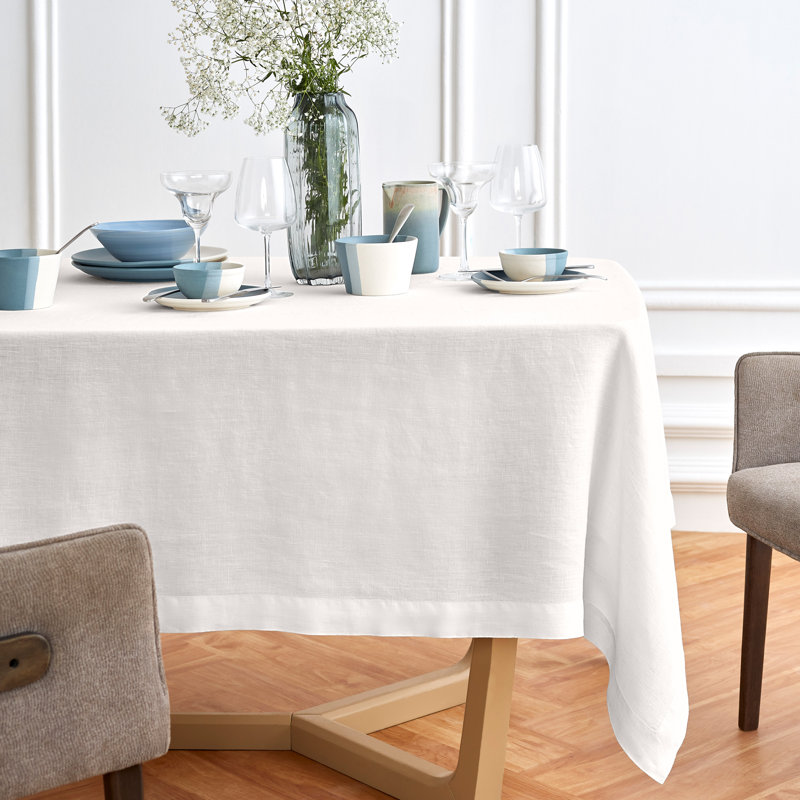 Sonoma - 100% Pure Linen Tablecloth (Prewashed), White, 70" Square