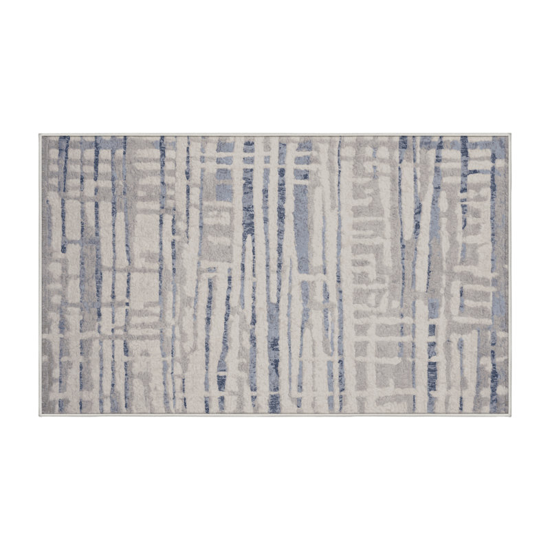 Machine Washable Beige Area Rug, Rectangle 8' x 12'