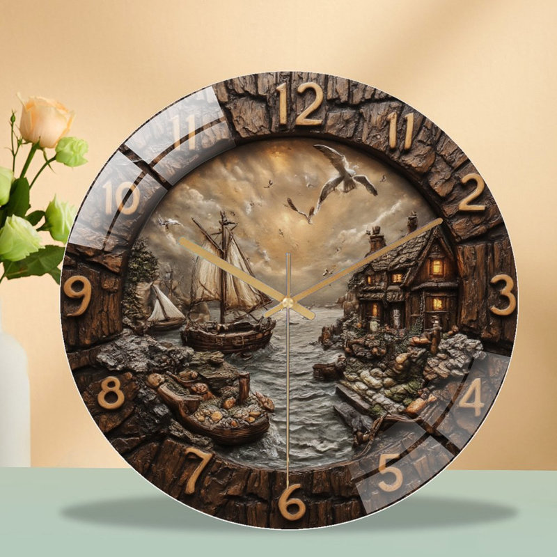 Horloge murale en verre 12 po Coastal Village