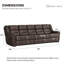 Canapé modulaire inclinable en cuir 129,6 po-1496164595