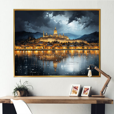 Ville française de Lyon, paysage sur toile