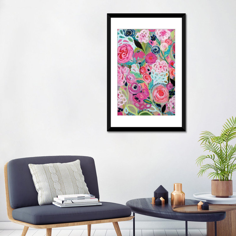 « fantaisie », impression sur toile, Papier d'art encadré noir, H 32 po x l 24 po x P 1 po, Blanc