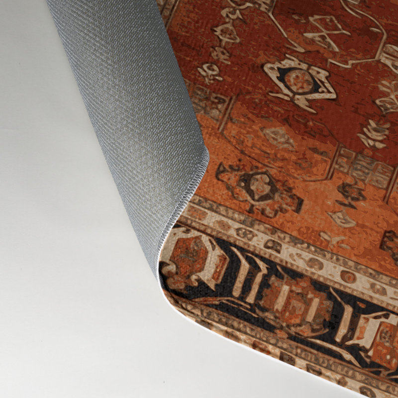 Persian Brown Indoor and Outdoor Area Rug, Rectangle 9' x 12'