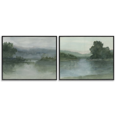«Misty Twilight Lake View», ensemble de 2 giclées par Ethan Harper
