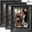Cadre photo décoratif noir 3 pièces 5 "x 7" à motif cadeau