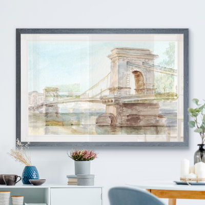 " Iconic Watercolor Bridge I " by Paul Cezanne Acrylic Painting