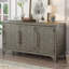 Buffet de rangement conçu avec panneau de fibres à densité moyenne + placage de pin, tablettes réglables, convient aux salons, aux entrées et aux salles d'étude-1689381637