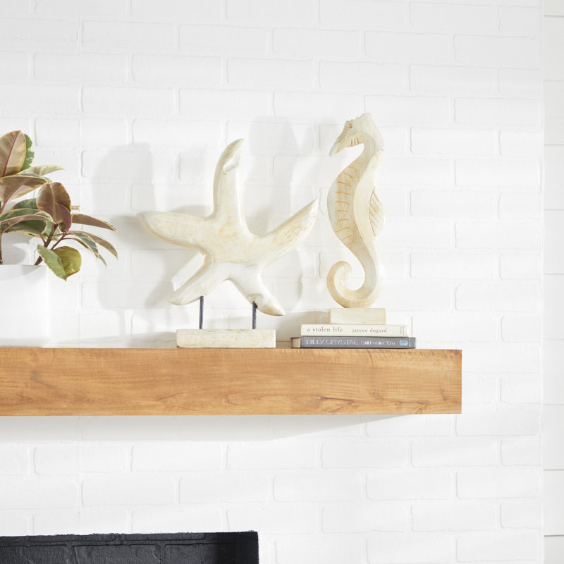Ensemble de sculptures en bois de teck 2 pièces Andes, Blanc
