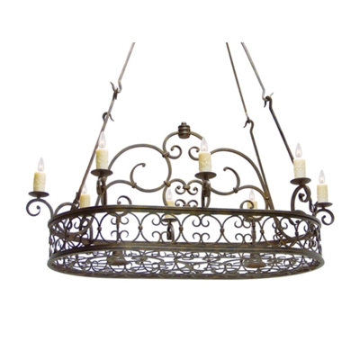 Metal Handcrafted Oval Pot Rack