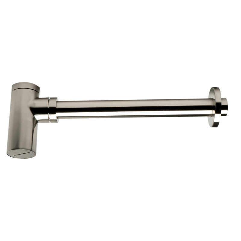 Siphon rond pour bouteille décorative, Nickel brossé