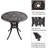 Patio Dining Table, Cast Aluminum Outdoor Bistro Table With Umbrella Hole Round Conversation Table, Antique Bronze
