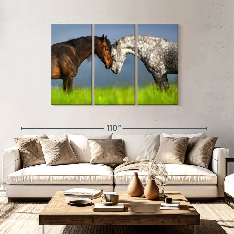 Couple de chevaux Hardie, H 48 po x l 74 po