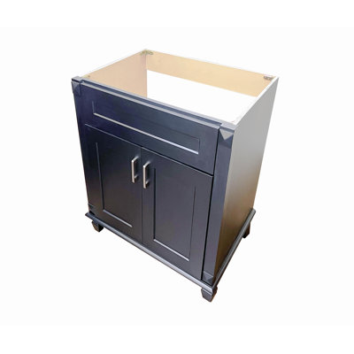 Wood 24" Single Bathroom Vanity Base Only - MATTE BLACK