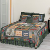Northwoods Walk Rustic Cotton Animal Print Quilt