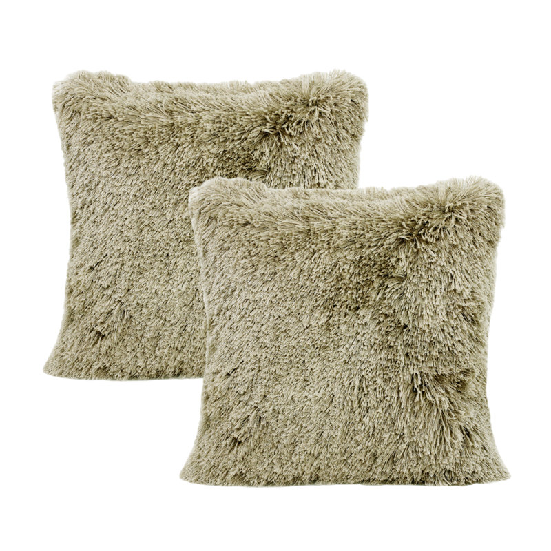 Housse de coussin bleue unie, Taupe