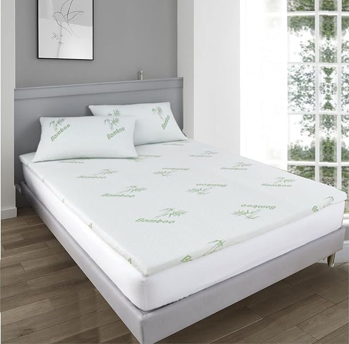 Bamboo Mattress Topper 2" Inch (5Cm) Quality Memory Foam Thick All Sizes, King
