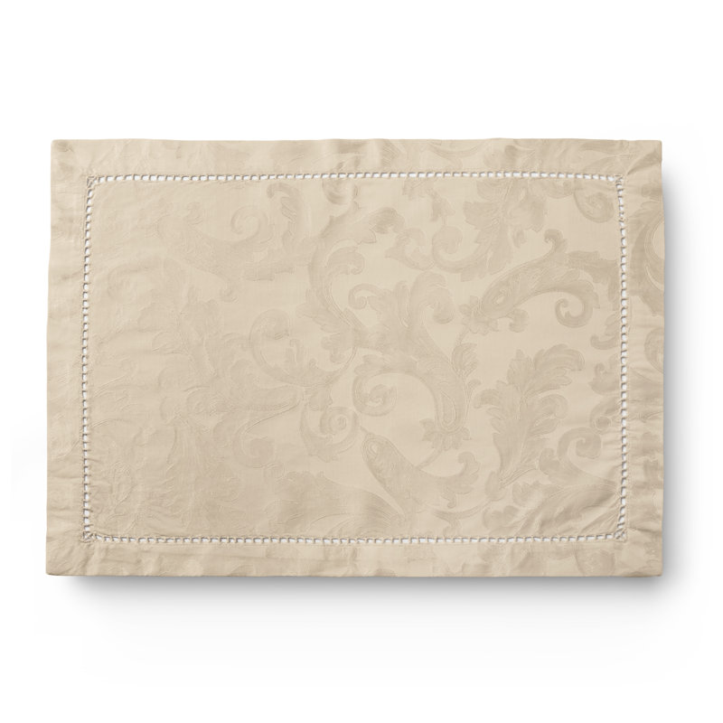 Acanthus Cotton Rectangle Placemats, Parchment