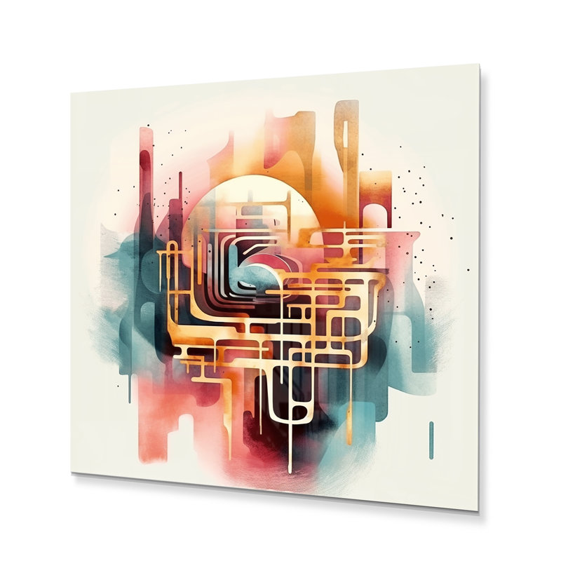 Glam Abstract Wall Decor on Metal, 16" H x 16" W x 1" D