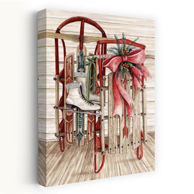 Rustic Holiday Charm by Cindy Jacobs - Wrapped Canvas Print