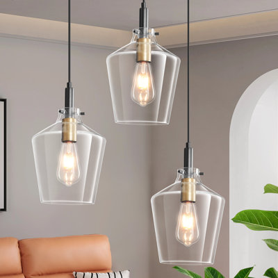 Zader 1 - Light Single Pendant Glass Chandelier With Inverted Brandy Glass Shade