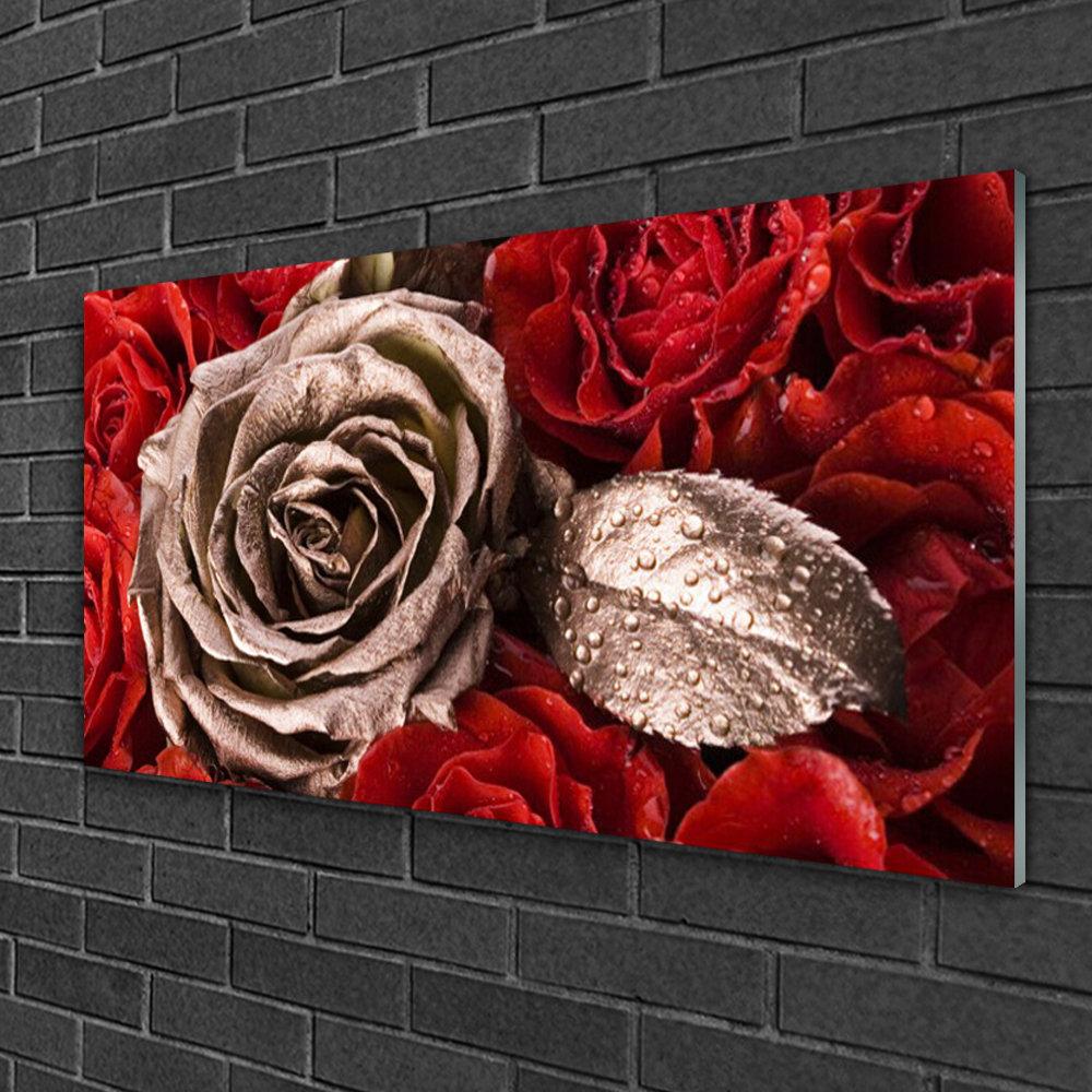 Glasbild Roses Floral