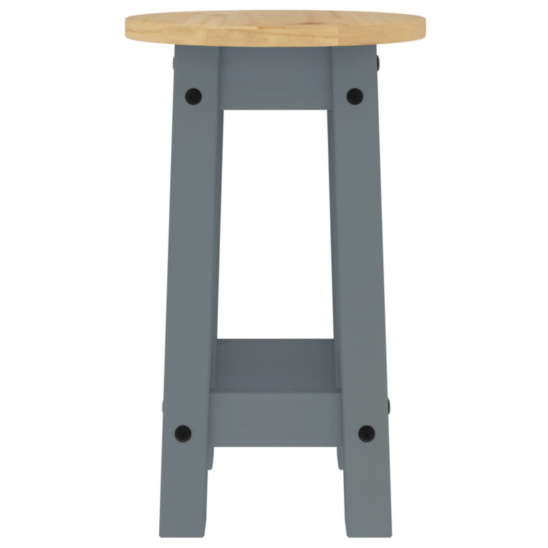 Abiramy Solid Wood Counter Stool, Gray