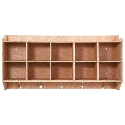 Storage Organizer with Cubbies, Hooks, and Shelves, Wall-Mount or Mobile Classroom and Playroom Storage Cabinet