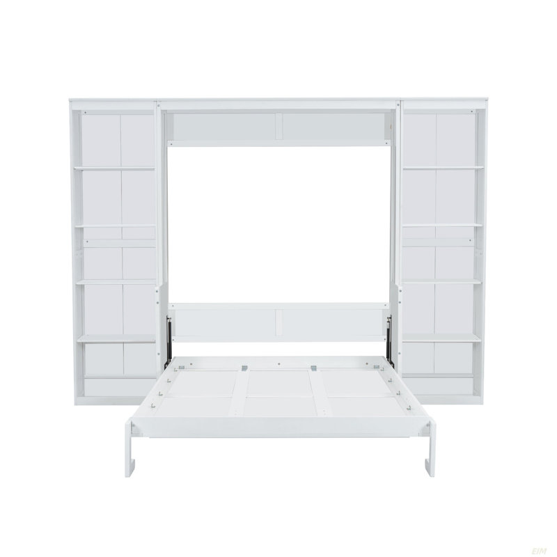 Queen Size Murphy Bed With Desk And Bookshelf (Bookshelf)
