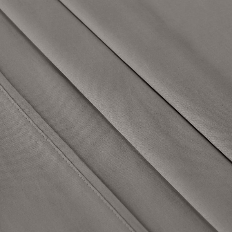 Ensemble de draps 300 fils en mélange de coton égyptien, Ensemble de draps pour grand lit, Gris