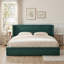 Structure de lit tapissier Annek avec rangement relevable, tête de lit à oreilles de H 40,9 po, lattes de bois et structure en métal, plusieurs tailles et options de tissu disponibles-1542829533-1537809586