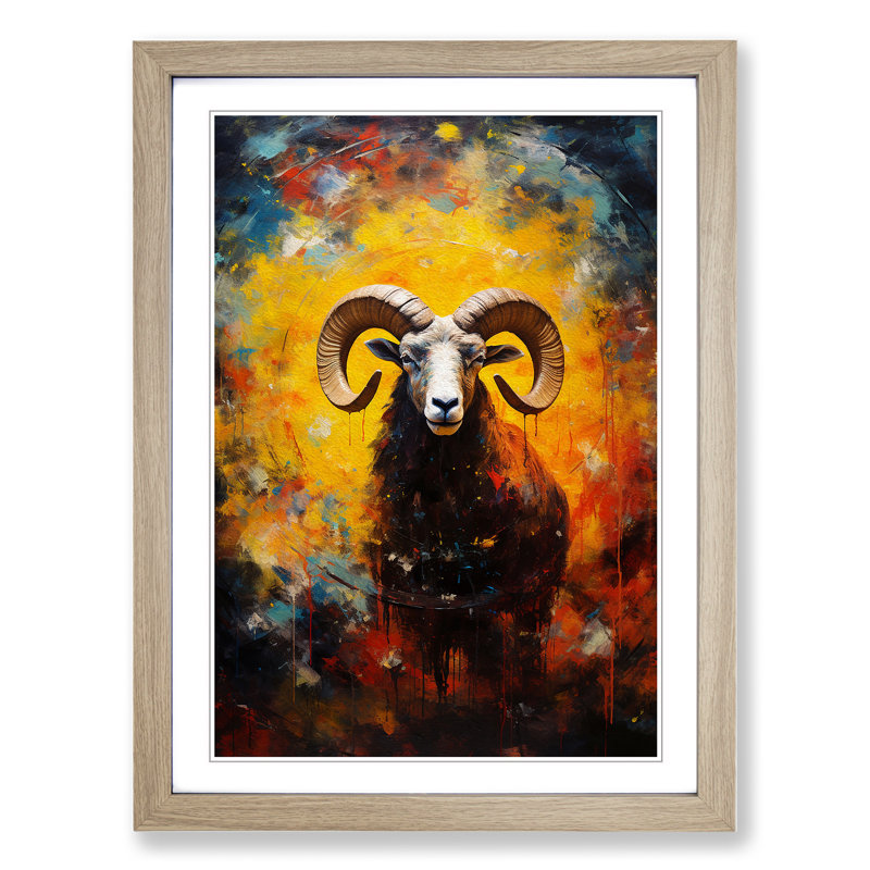 Single Picture Frame Print on Wood, 64cm H x 46cm W, Oak Framed