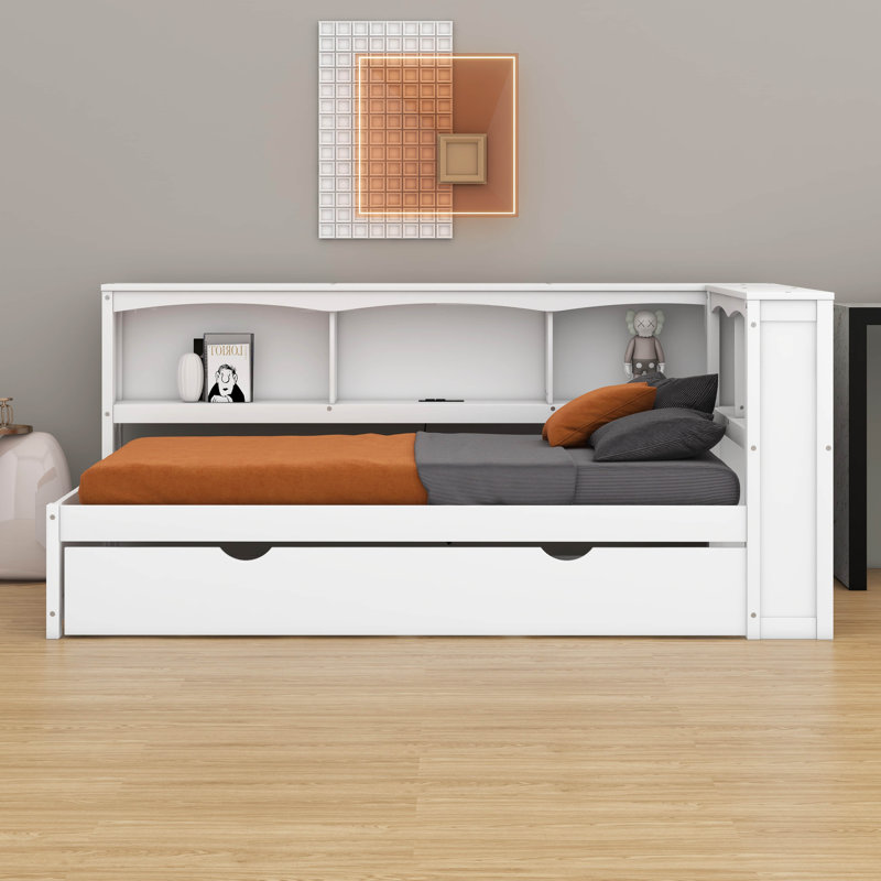 Daybed with Trundle Bed, White