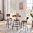 Round Bar Stool Set With Shelves, Stool With Backrest