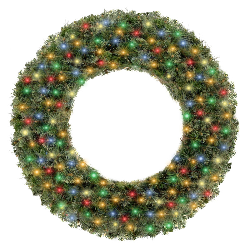 Couronne lumineuse, H 8 po x l 72 po x P 72 po, Bleu / rouge / jaune