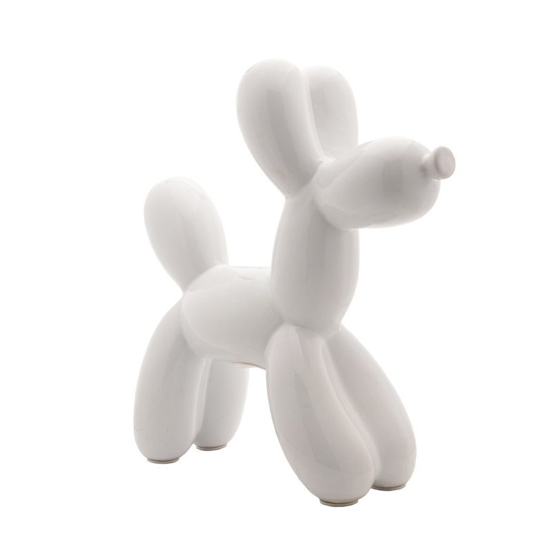 Tirelire pour chien en céramique Plus, H 12 po x l 4 po x P 12 po, Blanc