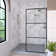 Hilma 34 In. W X 72 In. H Fixed Framed Shower Door In Matte Black Finish With Patterned Glass