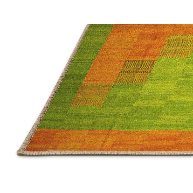 Tapis contemporains jaunes lavables à la machine 1172, Rectangle 2 pi x 3 pi