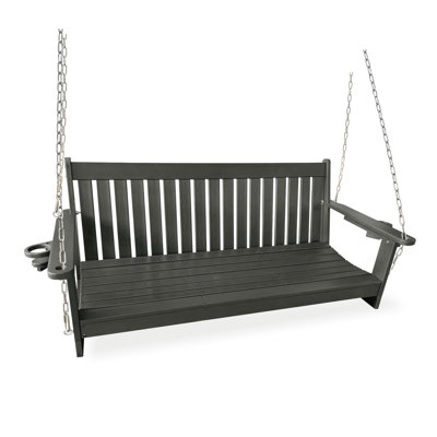 HDPE Porch Swing with 18/8 Stainless Steel Bolts, Ergonomic Design, Ultra Weather-Resistant