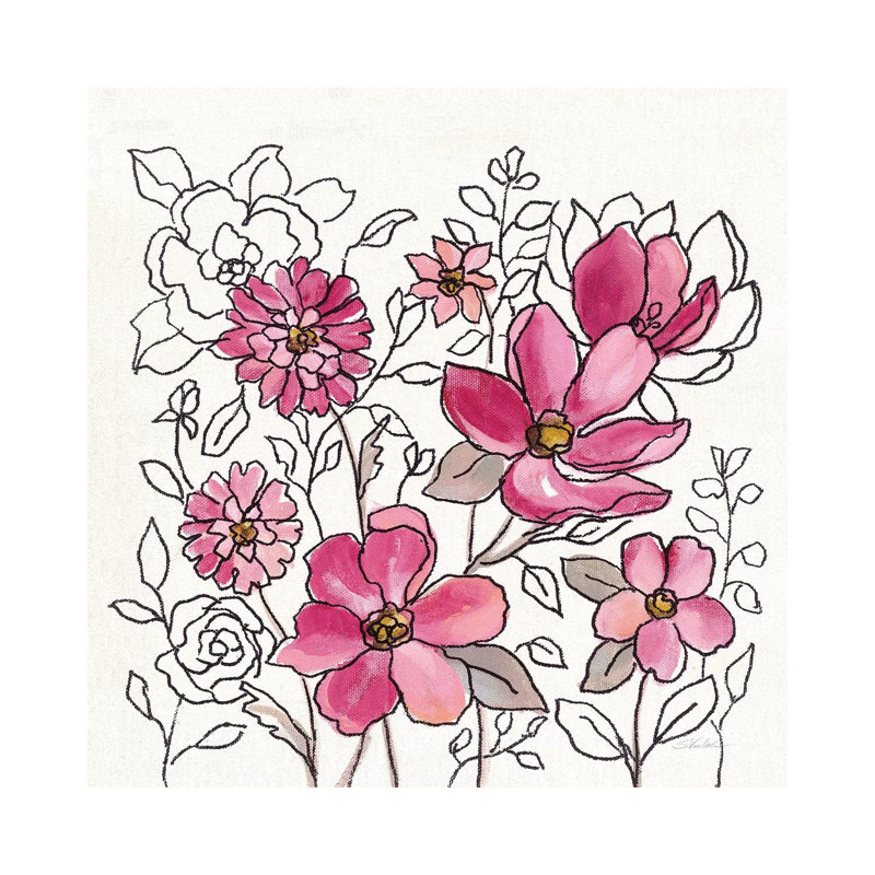 Magenta Flower Lace II by Silvia Vassileva - Wrapped Canvas Gallery-Wrapped Canvas Giclée, 30.48 cm H x 30.48 cm W