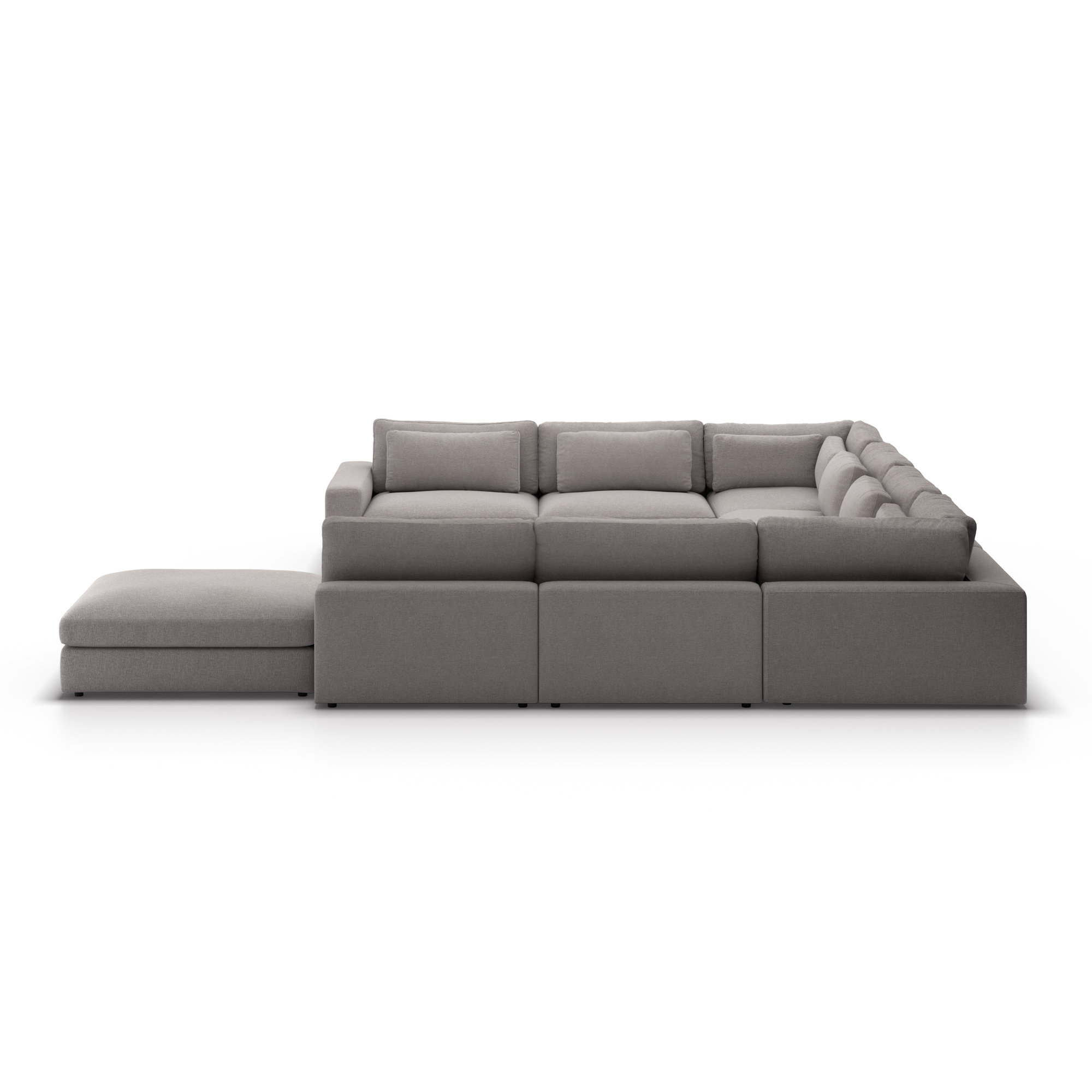Zoni Modular Upholstered U-Sectional, Chess Pewter
