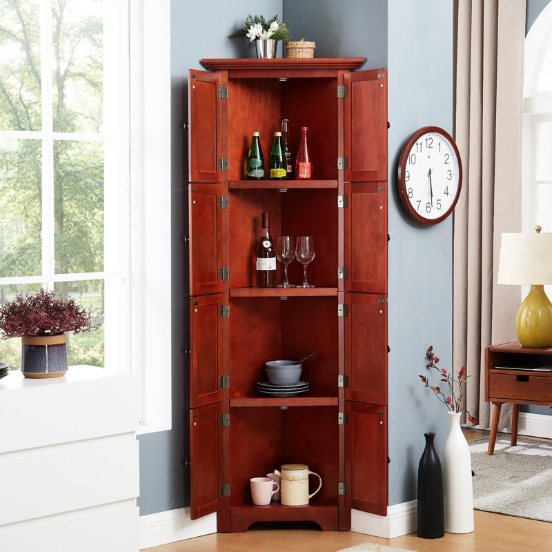 Armoire garde-manger à 4 coins avec 8 portes et grande capacité pour le rangement de 72 po de hauteur