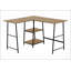 Bureau d'ordinateur d'angle en L avec tablettes de rangement, parfait pour le bureau à domicile et l'efficacité de l'espace
