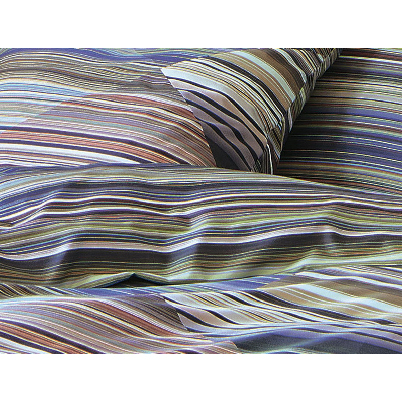 Cotton Reversible Modern Contemporary Duvet Cover Set, 220 x 240cm Duvet Cover + 2 Pillowcases (80 x 80), Marine