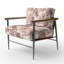 Chaise d'appoint French Country - Fauteuil en velours rose Blush Toile-850894986