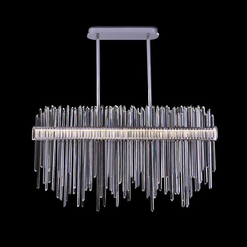 Piovere 60'' Chrome LED Pendant with Crystal Rods